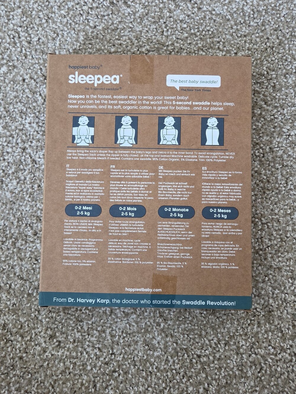 Happies Baby Sleepea Swaddle - Picture 3 of 4